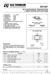 SD1507 datasheet pdf SGS Thomson Microelectronics