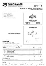 SD1511-8 datasheet pdf SGS Thomson Microelectronics