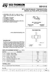 SD1512 datasheet pdf SGS Thomson Microelectronics