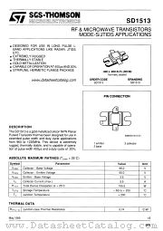 SD1513 datasheet pdf SGS Thomson Microelectronics