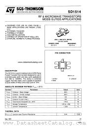 SD1514 datasheet pdf SGS Thomson Microelectronics