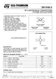 SD1540-3 datasheet pdf SGS Thomson Microelectronics