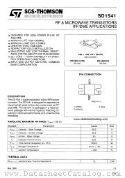 SD1541 datasheet pdf SGS Thomson Microelectronics