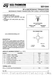 SD1544 datasheet pdf SGS Thomson Microelectronics