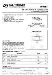 SD1552 datasheet pdf SGS Thomson Microelectronics