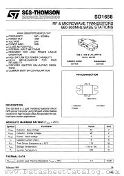 SD1658 datasheet pdf SGS Thomson Microelectronics