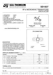 SD1837 datasheet pdf SGS Thomson Microelectronics