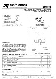 SD1850 datasheet pdf SGS Thomson Microelectronics