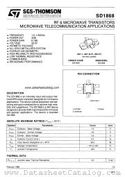 SD1868 datasheet pdf SGS Thomson Microelectronics