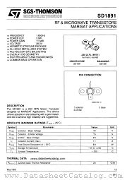 SD1891 datasheet pdf SGS Thomson Microelectronics