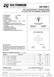 SD1900-1 datasheet pdf SGS Thomson Microelectronics