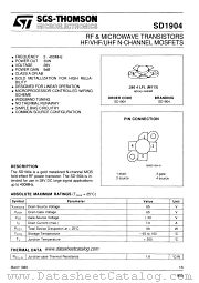 SD1904 datasheet pdf SGS Thomson Microelectronics