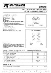 SD1912 datasheet pdf SGS Thomson Microelectronics