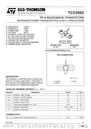 SD1803 datasheet pdf SGS Thomson Microelectronics