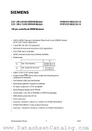 HYS64V2100GCU-10 datasheet pdf Siemens