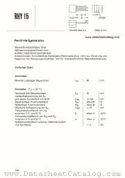 RHY15 datasheet pdf Siemens