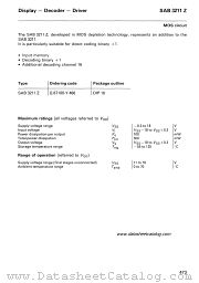 SAB3211Z datasheet pdf Siemens