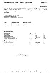 SDA2001 datasheet pdf Siemens