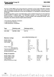 SDA2002 datasheet pdf Siemens