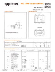 S5420W datasheet pdf Signetics