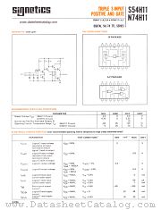 S54H11W datasheet pdf Signetics