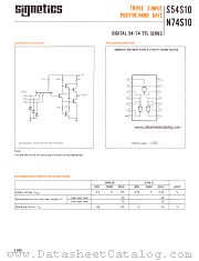 N74S10 datasheet pdf Signetics