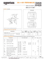 N74S20 datasheet pdf Signetics