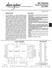 SSI73K222U datasheet pdf Silicon Systems