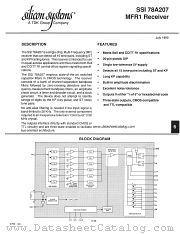 SSI78A207 datasheet pdf Silicon Systems