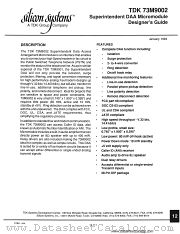 TDK73M9002 datasheet pdf Silicon Systems