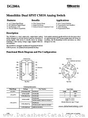 DG200ABK datasheet pdf Siliconix