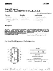 DG243CJ datasheet pdf Siliconix