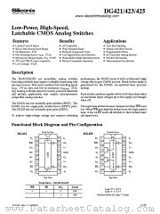 DG425 datasheet pdf Siliconix