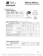 IRFD113 datasheet pdf Siliconix