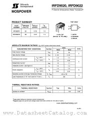 IRFD9020 datasheet pdf Siliconix