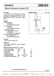 2SK125 datasheet pdf SONY