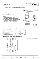 CXD7500M datasheet pdf SONY