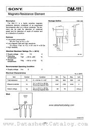 DM-111 datasheet pdf SONY