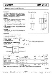 DM-233 datasheet pdf SONY