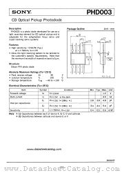 PHD003 datasheet pdf SONY