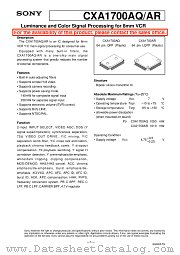 CXA1700AQ/AR datasheet pdf SONY