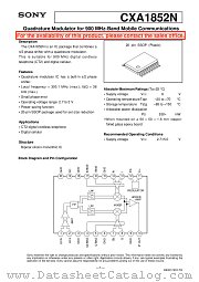 CXA1852N datasheet pdf SONY