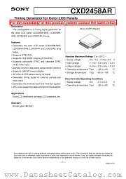CXD2458AR datasheet pdf SONY