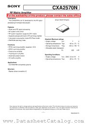 CXA2570N datasheet pdf SONY