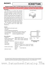 ICX077AK datasheet pdf SONY