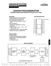 CG4103 datasheet pdf Standard Microsystems