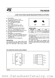 74LVQ125TTR datasheet pdf ST Microelectronics