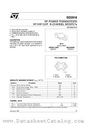 SD2918 datasheet pdf ST Microelectronics