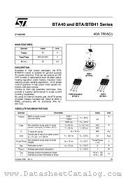 BTA41-800B datasheet pdf ST Microelectronics