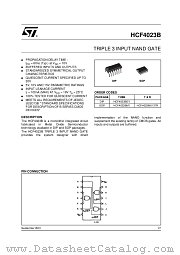 HCF4023BM1 datasheet pdf ST Microelectronics